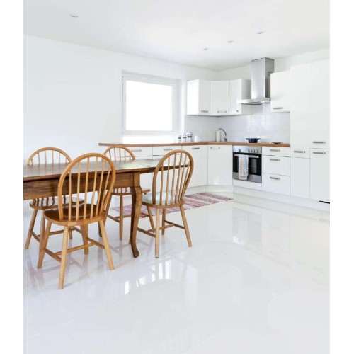 Plain White porcelain tile, 60×60 cm, polished