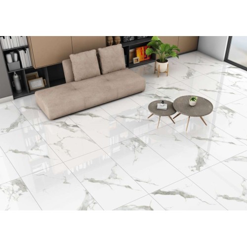 Crown Statuario porcelain tile, 60×120 cm, polished