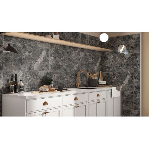 Crystal Emra Gris porcelain tile, 60×120 cm, polished