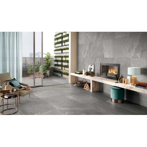Hard Rock Grey Matt porcelain tile, 60×120 cm, matte