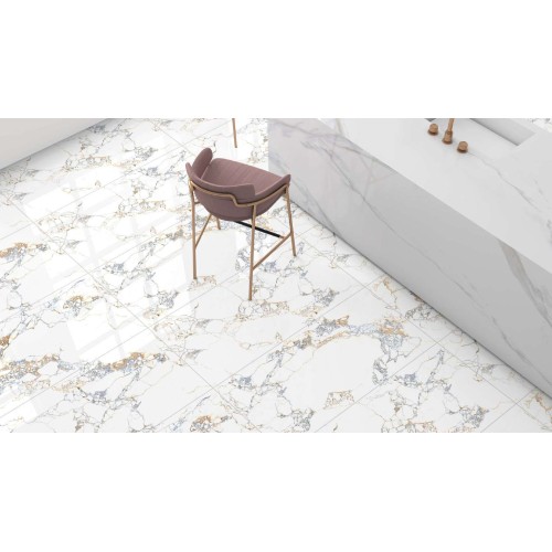 MG Iceland White porcelain tile, 60×120 cm, polished