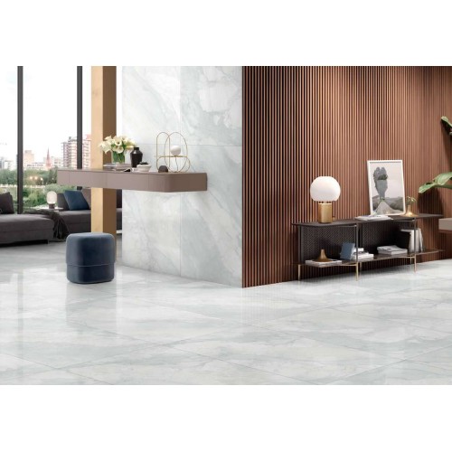 Rooster White porcelain tile, 60×120 cm, polished
