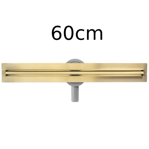 Линеен подов сифон за баня Rea Neox Slim Pro Brushed Gold, 60 см, злато мат