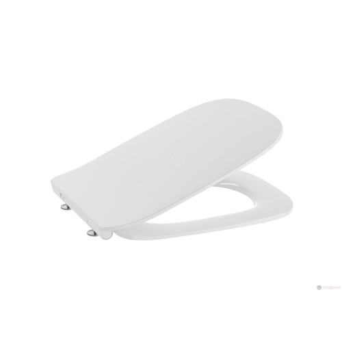 Roca Debba Square close-coupled floor-standing toilet with soft-close seat, horizontal outlet, 35.5×65.5×76 cm, gloss white