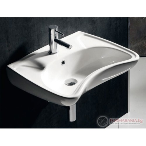 Мивка Aqualine, за хора с увреждания, 59×47 см, бял гланц