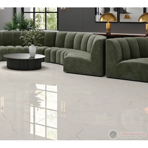 Alaplana Rannia White Porcelain Tile Collection, marble effect