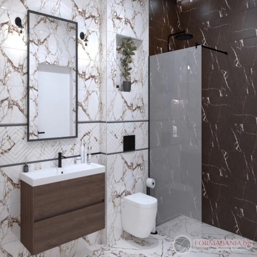 Anka Seramik VIRA Brown Bathroom Tile Collection, marble effect, brown