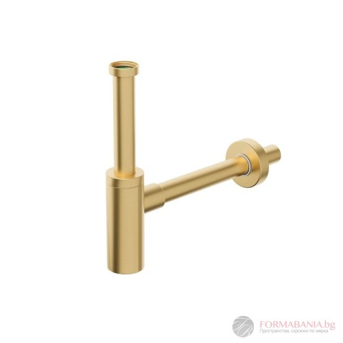 Декоративен сифон за мивка Bonomini Inoxmater, Ø32 мм, 1 1/4", матирано злато