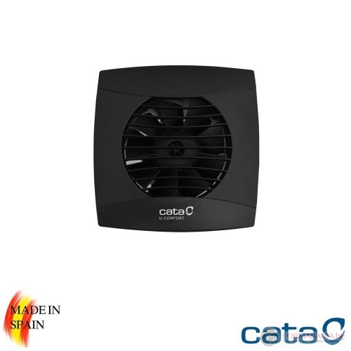 Вентилатор за баня Cata U Comfort-10, черен, с клапа