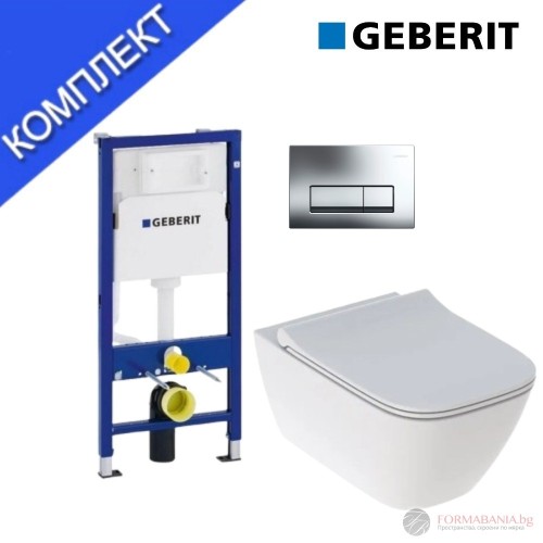 Set Geberit Duofix Delta51 with toilet Smyle
