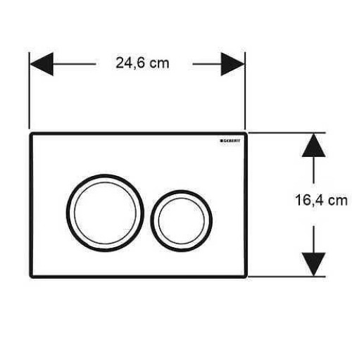 Geberit Delta20 flush plate for concealed cistern, 24.6×16.4 cm, chrome gloss
