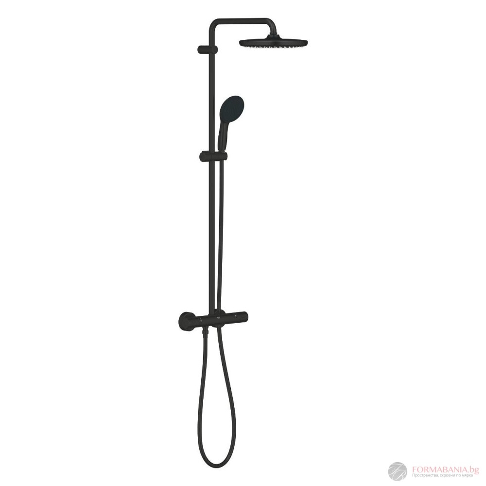 Душ система Grohe Tempesta, с термостатен смесител, черен мат