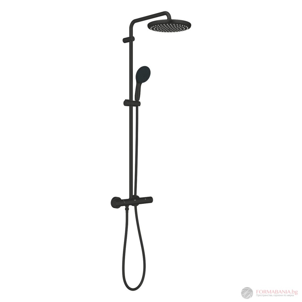 Душ система Grohe Tempesta, с термостатен смесител, черен мат