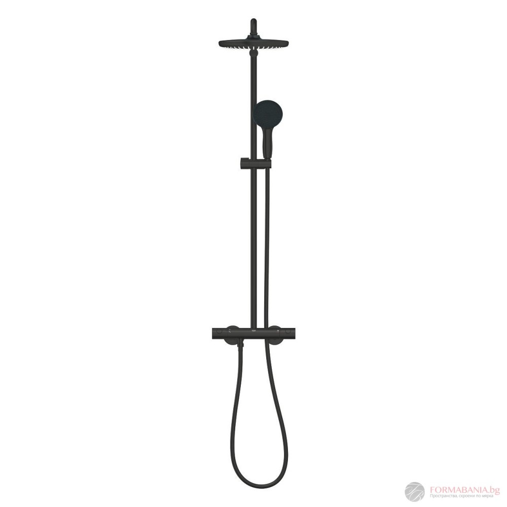 Душ система Grohe Tempesta, с термостатен смесител, черен мат