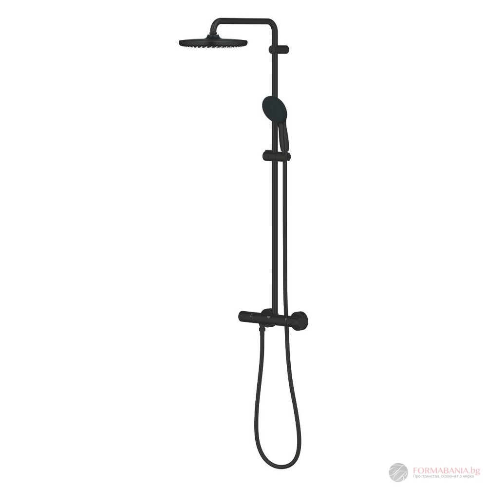 Душ система Grohe Tempesta, с термостатен смесител, черен мат