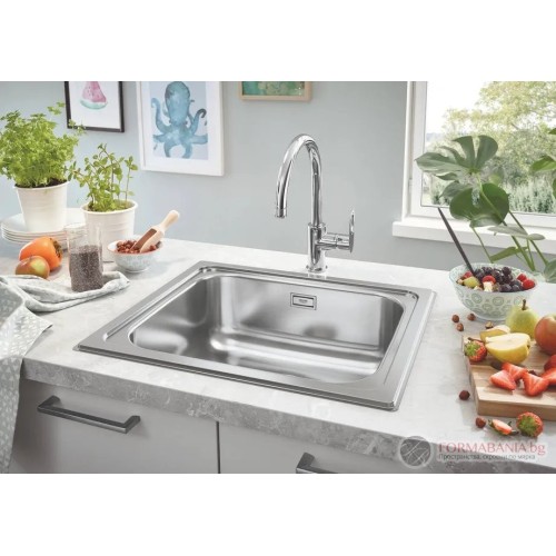 Кухненска мивка Grohe K200, неръждаема стомана, 457 × 178 мм