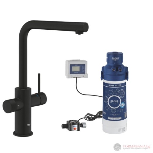 Смесител за филтрирана вода Grohe Blue Pure Minta, стартов комплект, черен мат