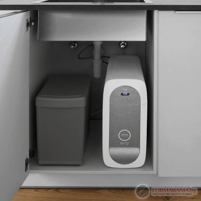 Система за пречистване и газиране на вода Grohe Blue Home, с кухненски смесител с L-чучур и издърпване, черен мат