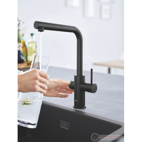 Система за филтрирана, охладена и газирана вода Grohe Blue, с черен смесител