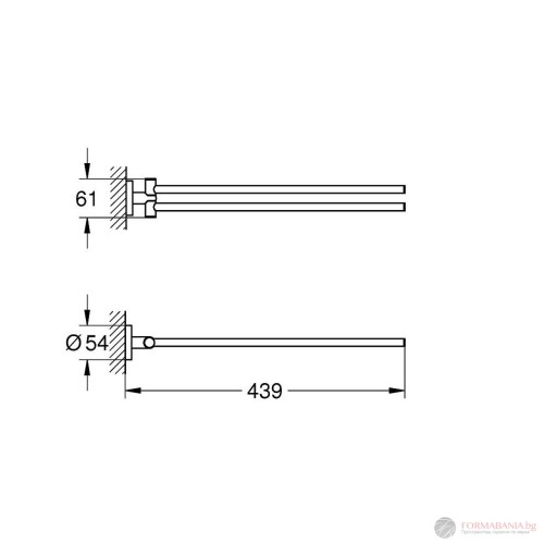 Двойна поставка за кърпи тип ножица Grohe Essentials, розово злато мат