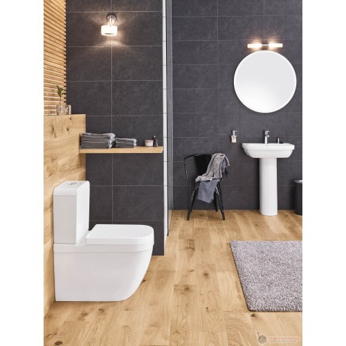 Моноблок Grohe Euro Ceramic, седалка с плавно затваряне и капак, хоризонтално оттичане, 67×37×77.1 см, бял гланц