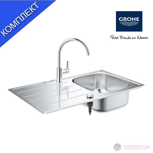 Комплект кухненска мивка и смесител Grohe BauEdge