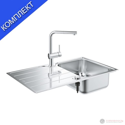 Комплект кухненска мивка и смесител Grohe Minta