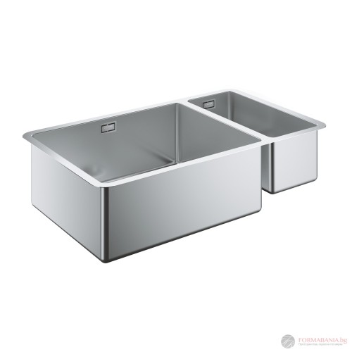 Двойна кухненска мивка Grohe K700 за монтаж под плот, неръждаема стомана