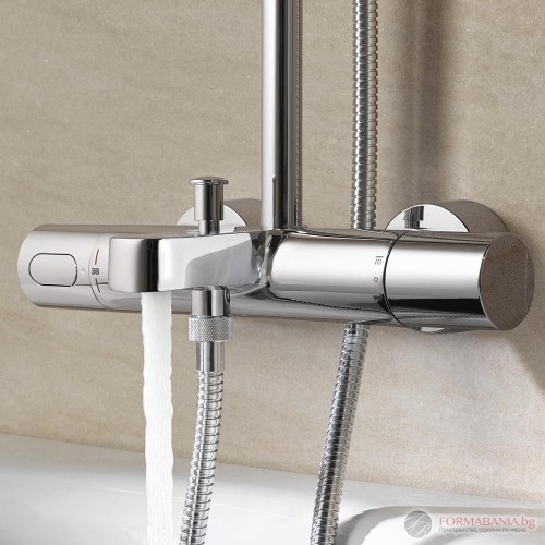 Душ система Grohe Euphoria System Tempesta, с термостатен смесител и чучур