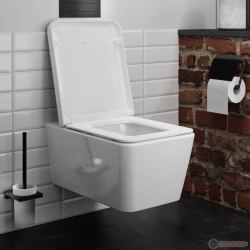 Окачена тоалетна Hansgrohe EluPura Q Rimless, AquaFall Flush, 54×36 см, бял гланц