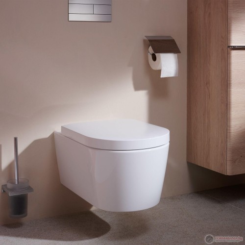 Окачена тоалетна Hansgrohe EluPura S Rimless, AquaFall Flush, HygieneEffect, 54×36 см, бял гланц