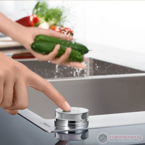 Иноксова кухненска мивка Hansgrohe, със смесител