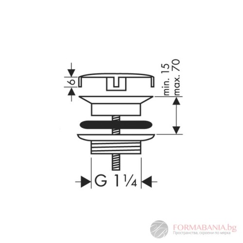 Сифон за мивка Hansgrohe Universal, 1 1/4", черен мат