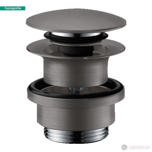Push-open изпразнител за мивка Hansgrohe Universal, с преливник, черен-хром мат