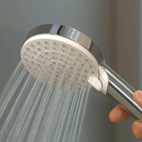 Душ комплект Hansgrohe Crometta Vario EcoSmart, с ръчен душ, шлаух и стенен държач, бял/хром