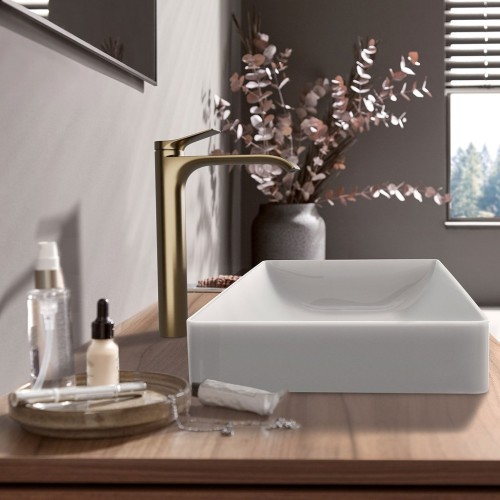 Висок смесител за мивка Hansgrohe Vivenis CoolStart, бронз мат