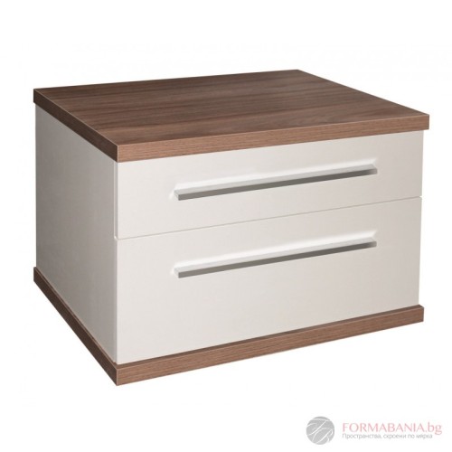 Шкаф за баня Inter Ceramic Ariia 60, 2 чекмеджета, 61×46×44 см, бял/дървесен декор