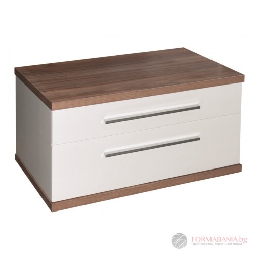 Шкаф за баня Inter Ceramic Ariia 80, 2 чекмеджета, 81×46×44 см, бял/дървесен декор