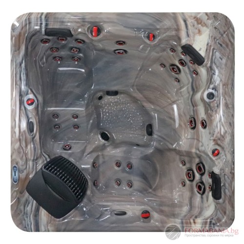Inter Ceramic garden jacuzzi, for 5 people, 37 jets, ozone generator and LED lighting, 212x212x91 cm