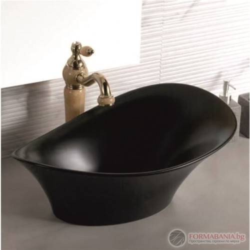 Мивка Inter Ceramic, за монтаж върху плот, 32х55х22см, черен мат