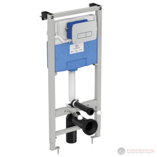 Комплект структура за вграждане Ideal Standard ProSys, за окачена тоалетна, с бутон, 115×50×12–18 см, хром