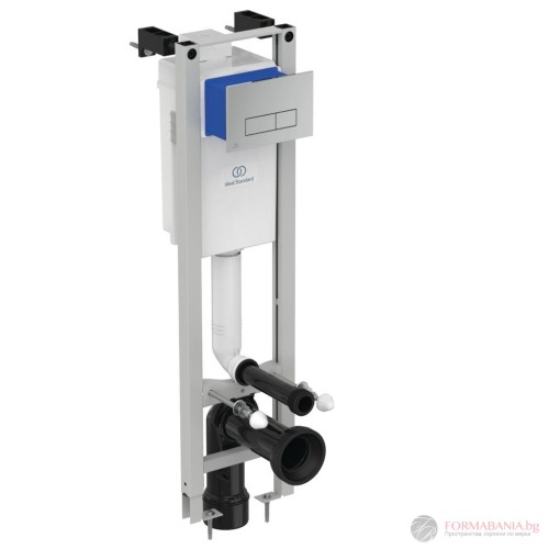 Комплект структура за вграждане Ideal Standard ProSys Eco M, за окачена тоалетна, с бутон, 115×50×12–18 см, хром