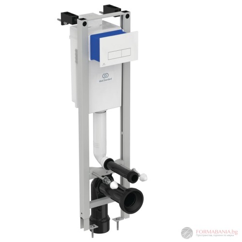 Комплект структура за вграждане Ideal Standard ProSys Eco M, за окачена тоалетна, с бутон, 115×50×12–18 см, бял гланц