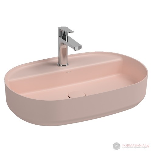 Мивка Isvea Infinity, овална, за монтаж върху мебел или плот, 60×40 см, светлорозов мат