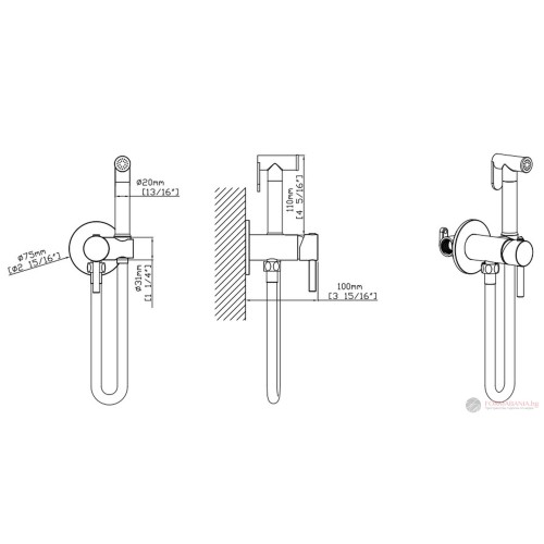 Karag New Artemis Oro concealed bidet shower, matte gold