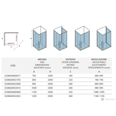 Квадратна душ кабина Karag Santorini 100 Cromo с Nano покритие, 70x70x200 см, хром
