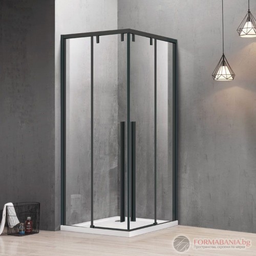 Квадратна душ кабина Karag Santorini 100 Nero с Nano покритие, 80x80x200 см, черен мат