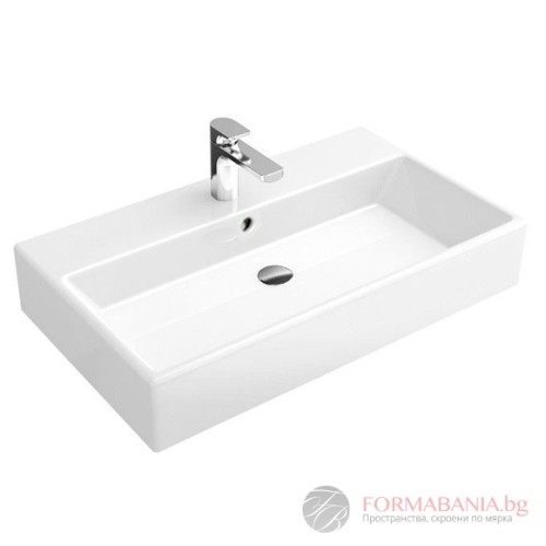 Мивка Villeroy & Boch Memento, за стенен монтаж или върху мебел, 80×47 см, бял гланц