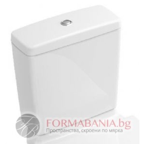 Казанче за моноблок Villeroy & Boch O.Novo, със странично/задно водоподаване, двоен бутон, 38,5×18 см, бял гланц