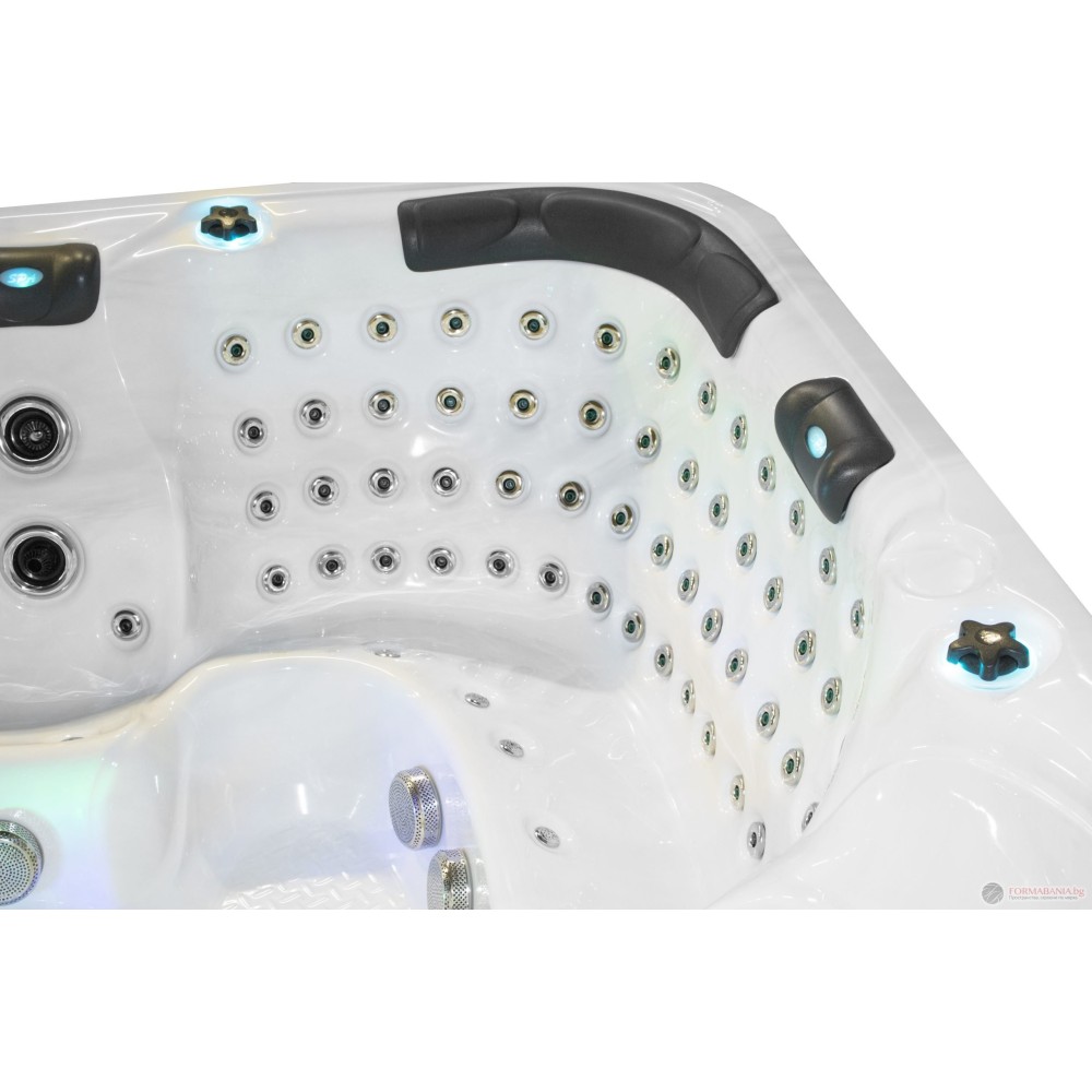 Passion Spa Exhilarate Mighty Wave Jacuzzi, 6 seats, Sterling White color (white and gray)